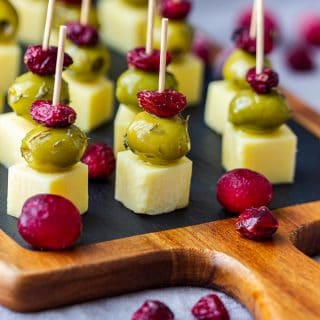 Cranberry Olive Cheese Skewers