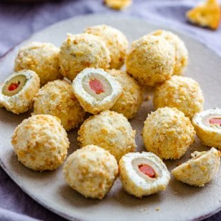 Olive Stuffed Cheese Ball Bites