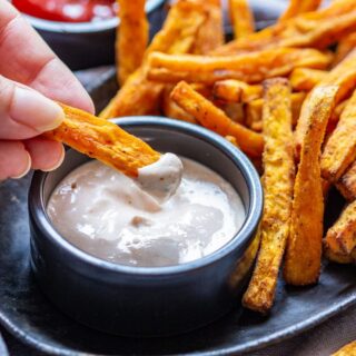 Air Fryer Sweet Potato Fries with Dipping Sauce