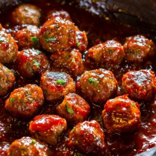 Homemade cranberry meatballs