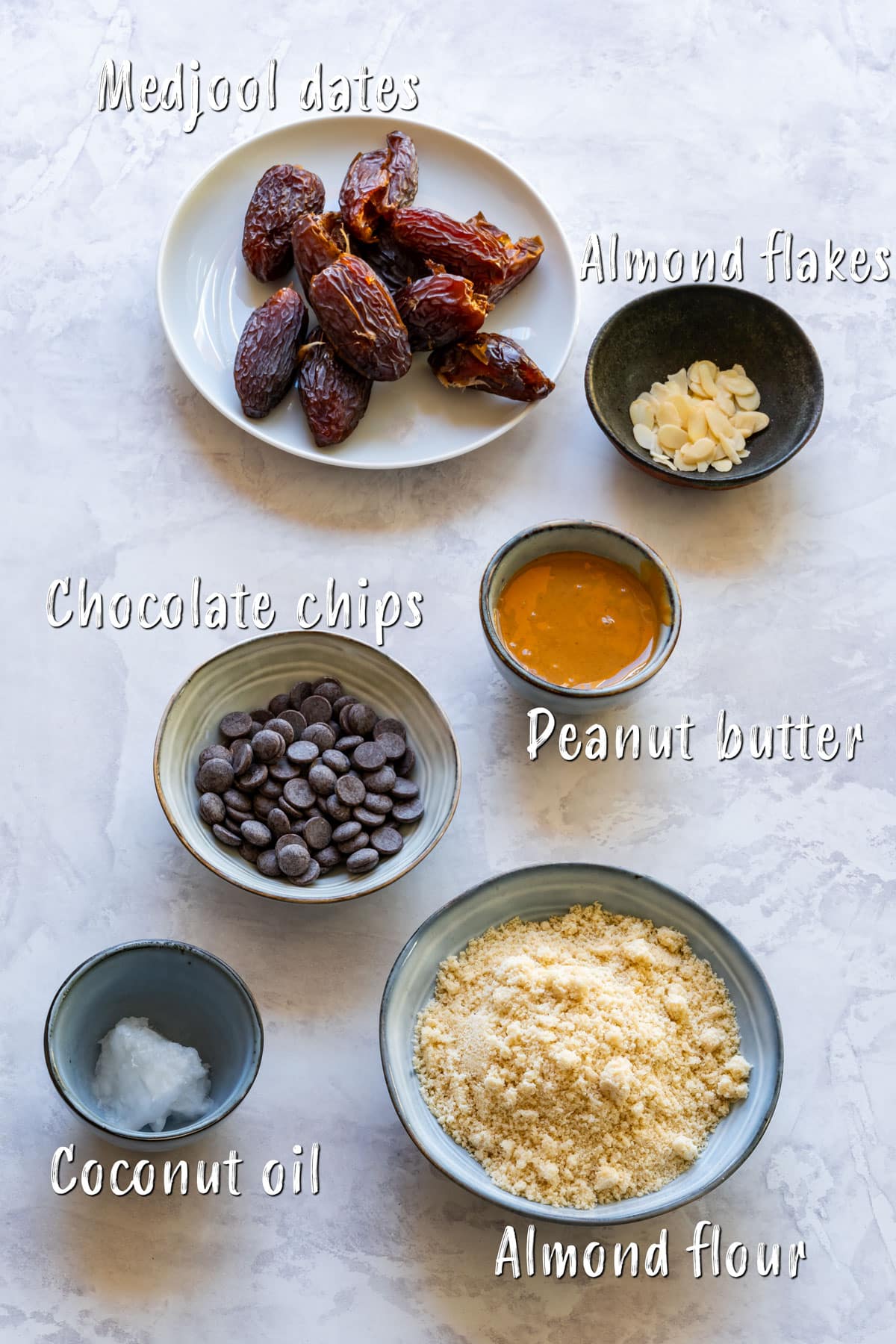 Ingredients for peanut butter balls with chocolate.